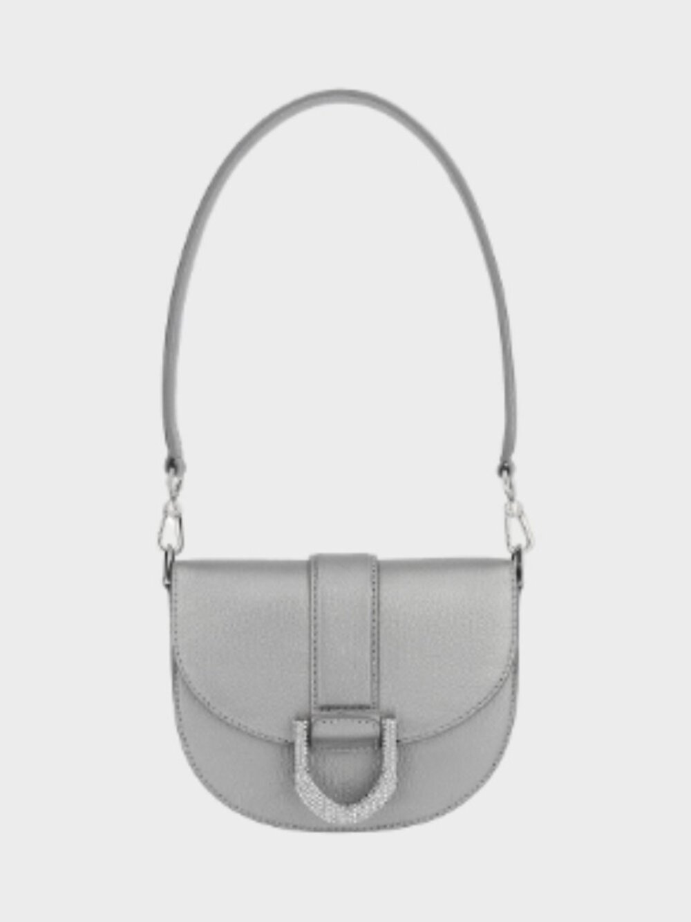 Charles & Keith Mini Gabine Leather Saddle Bag